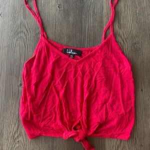 Red Lulus Tie Crop Tank